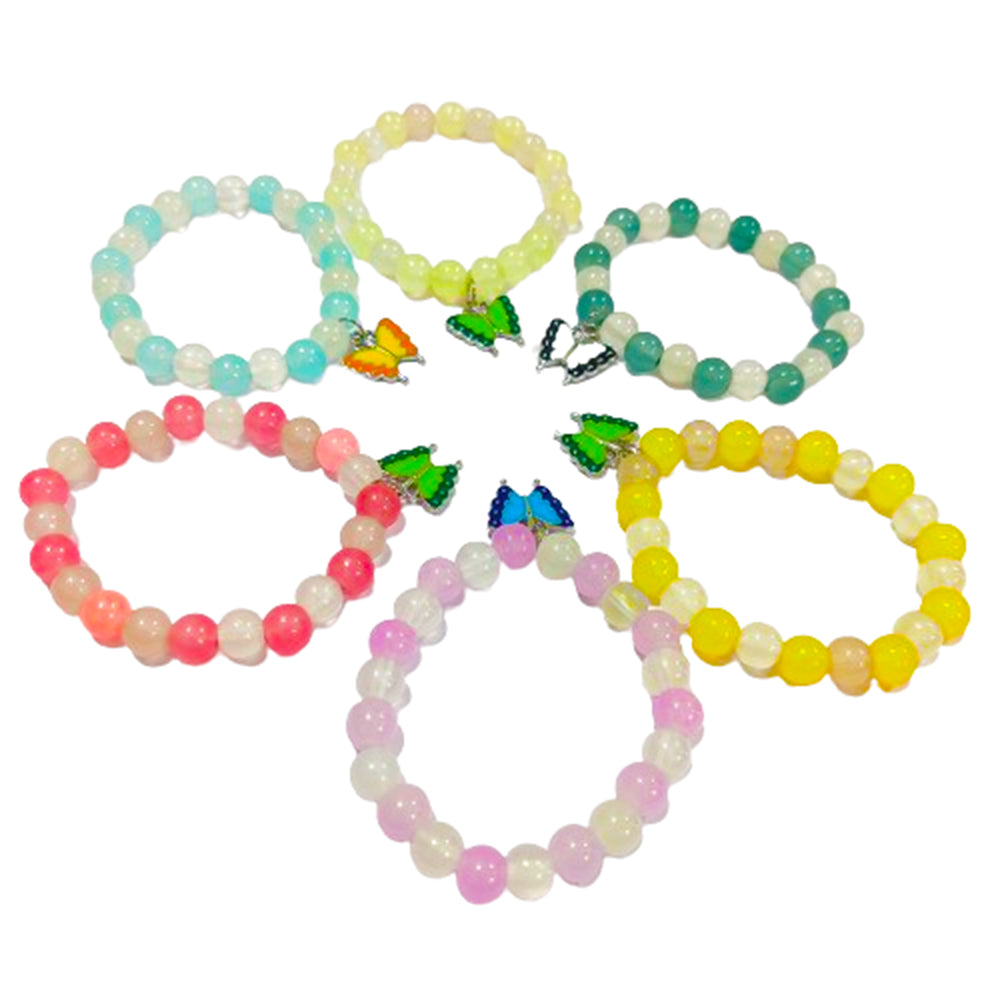DMS RETAIL Butterfly Bracelet For Girls Crystal Bracelet for jewellery for girls Women Colorful Bracelet for Girls Free Size Set Of