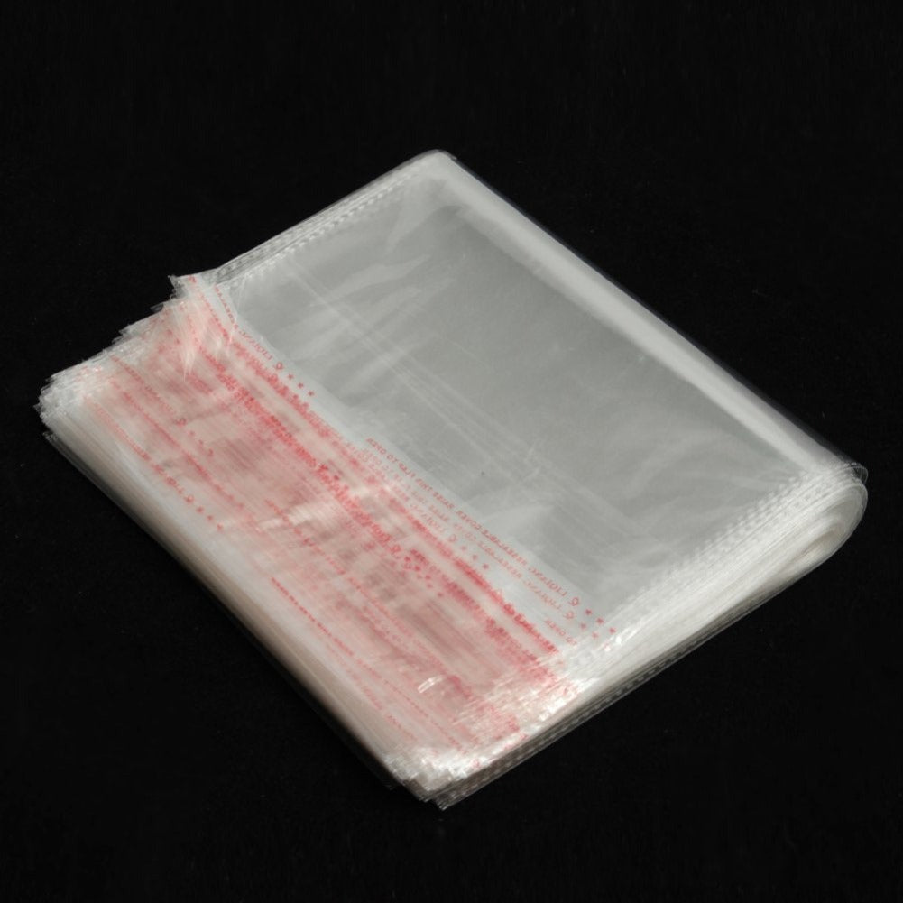11X18 Inches: Transparent Plastic Packing Bags Adhesive Plastic