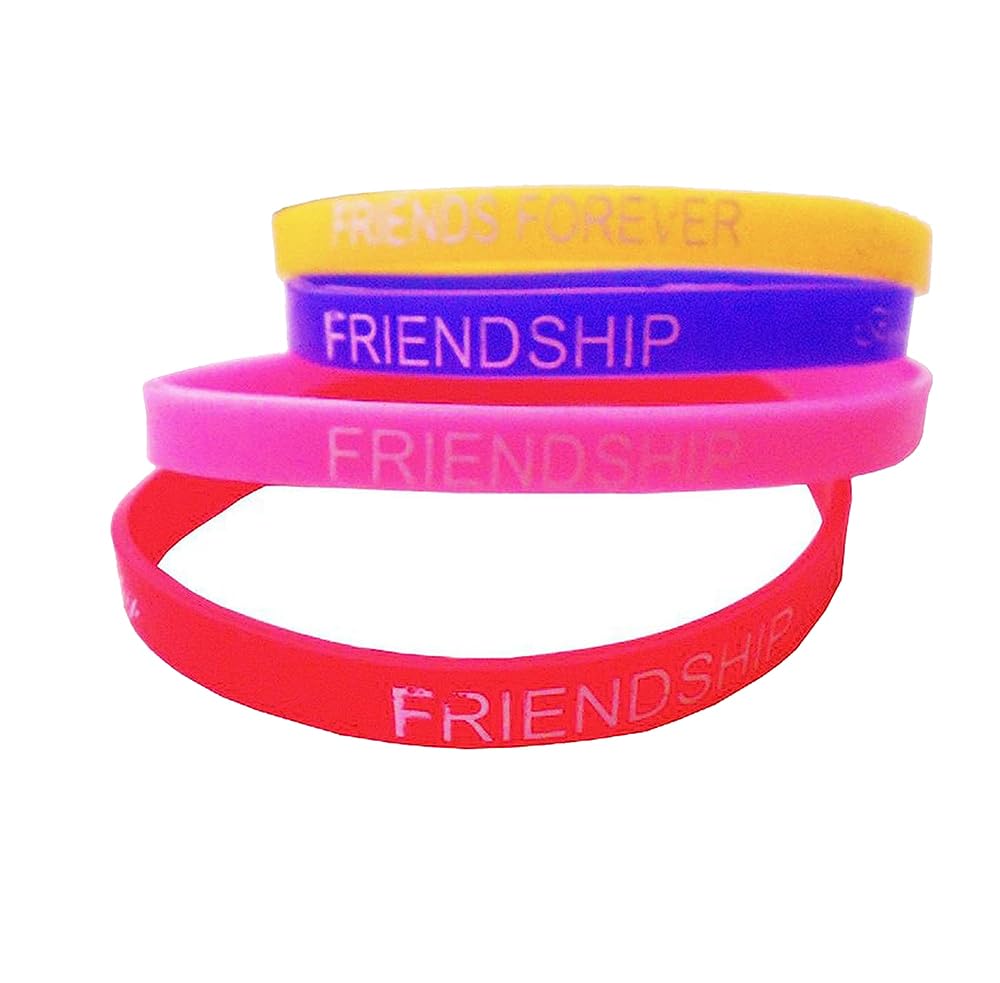 Printed Multicolor Rubber Thin Friendship Band for Girls and Boys Friendship Belt for Friends Friendship Bracelets Free Size