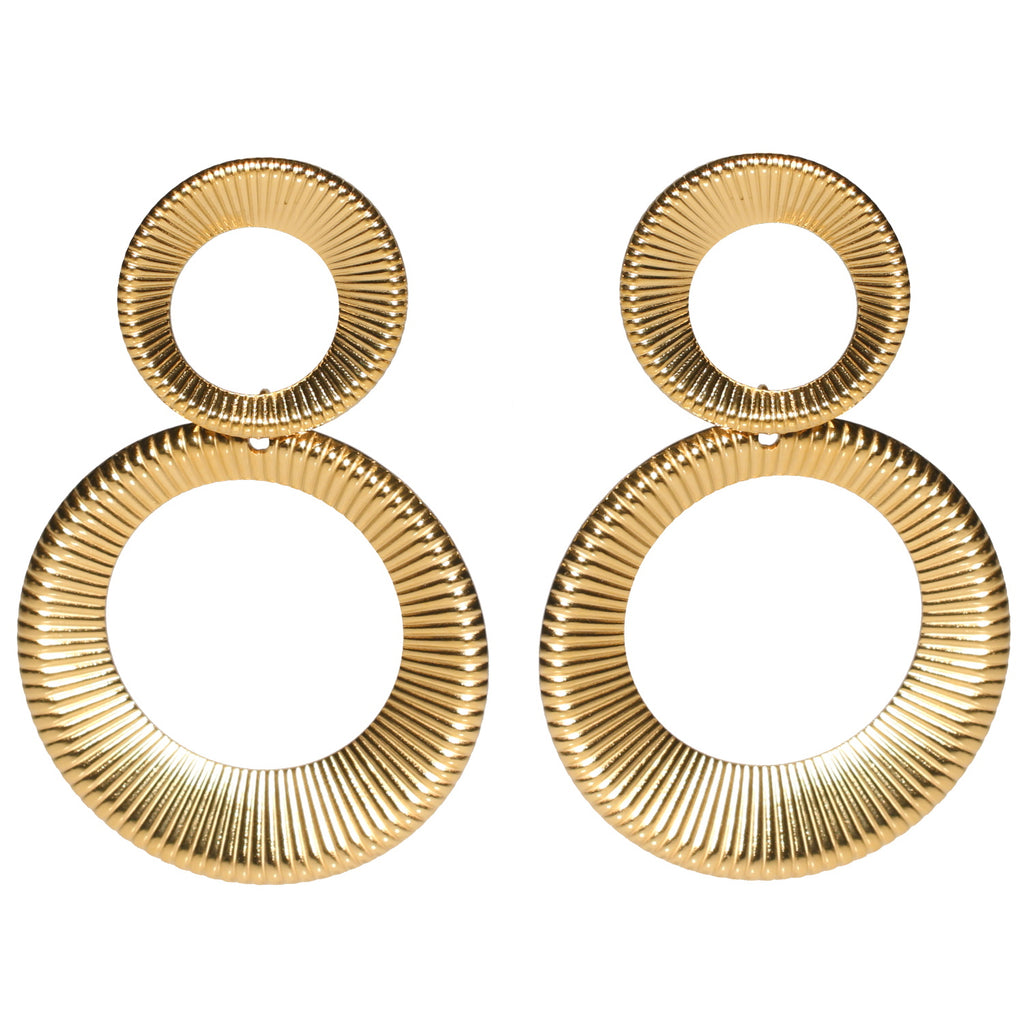 Gold Plated Double Hoop Earrings for Women