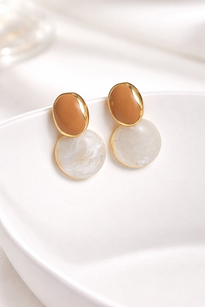 Gold Plated Pearl Drop Earrings for Women & Girls