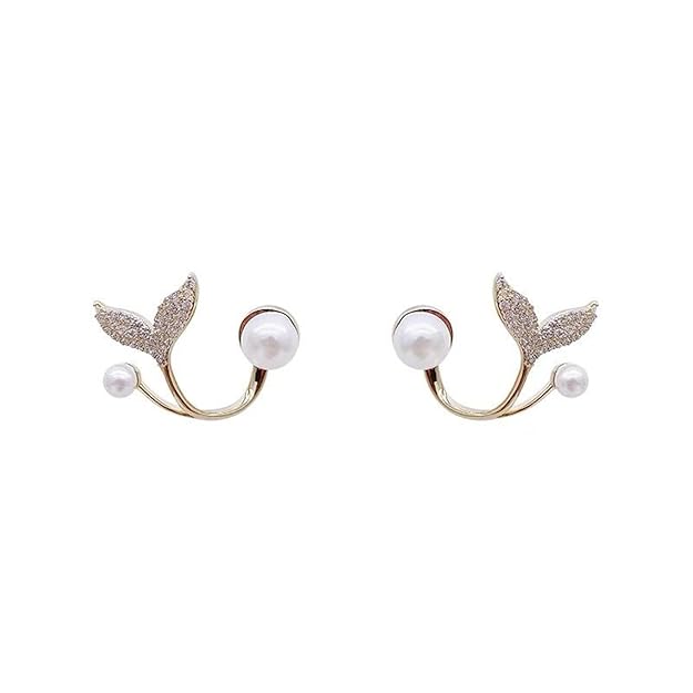 Leaf Pearl Ear Cuff Earrings for Women & Girls