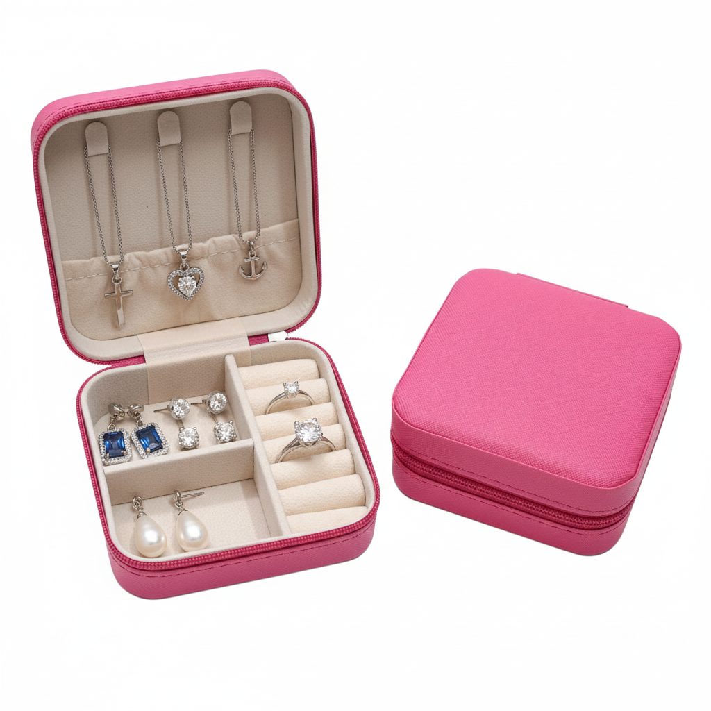 Dms Retailportable Faux Leather Jewellery Box For Women Travel
