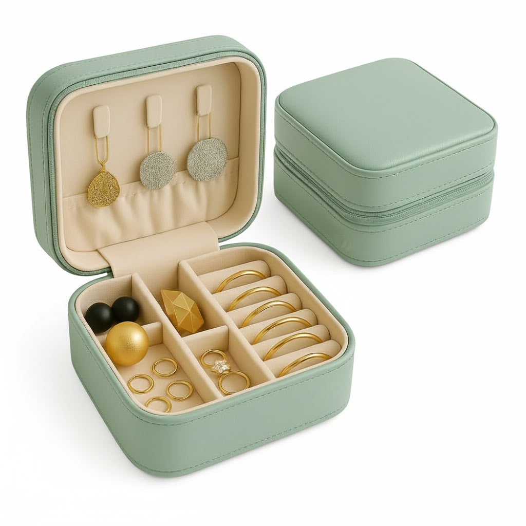 Dms Retailportable Faux Leather Jewellery Box For Women Travel