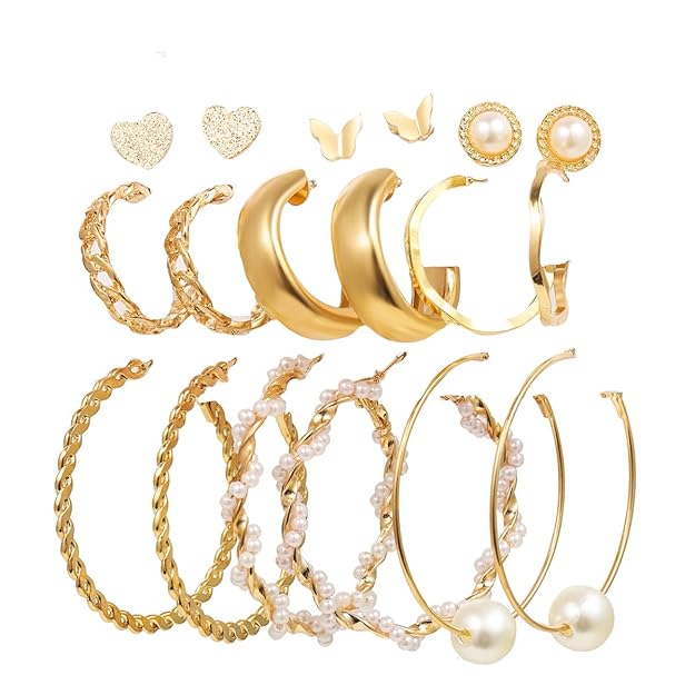 Gold Plated Earrings Combo Set for Women