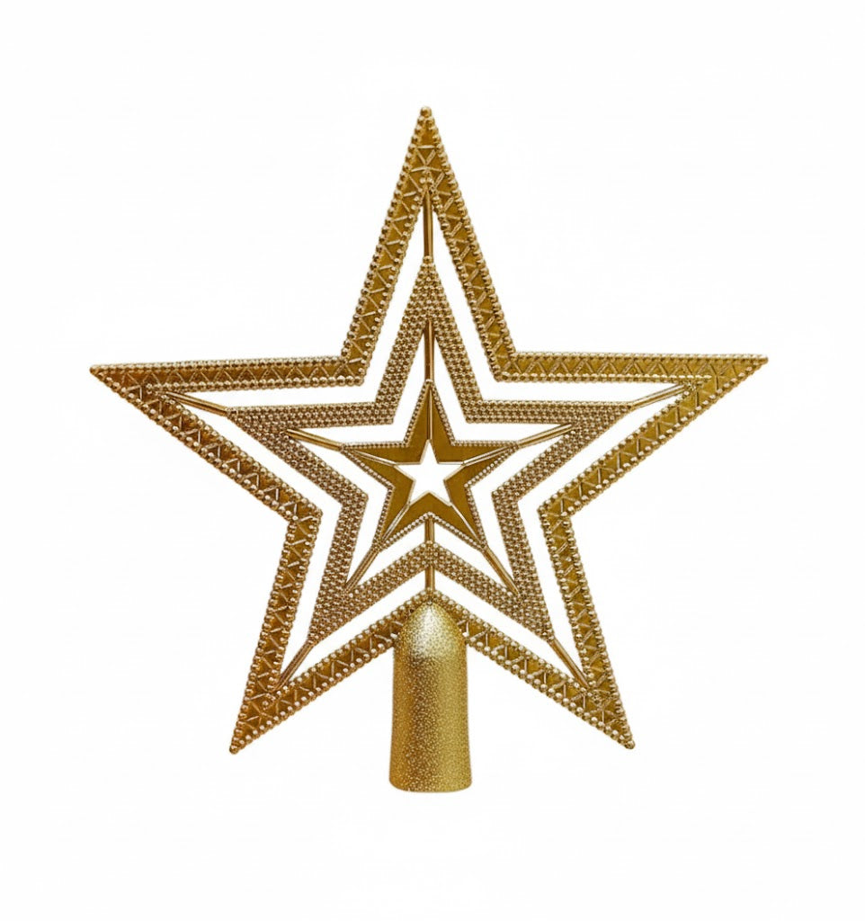 Christmas Star Tree Top Golden Star for Tree Decorations - Christmas