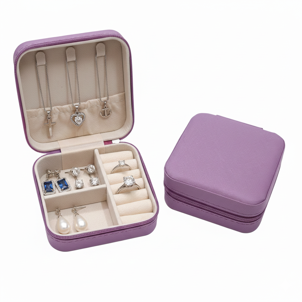 Dms Retailportable Faux Leather Jewellery Box For Women Travel