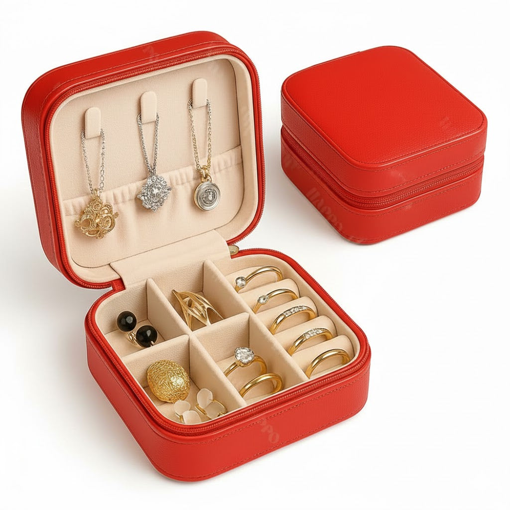 Dms Retailportable Faux Leather Jewellery Box For Women Travel