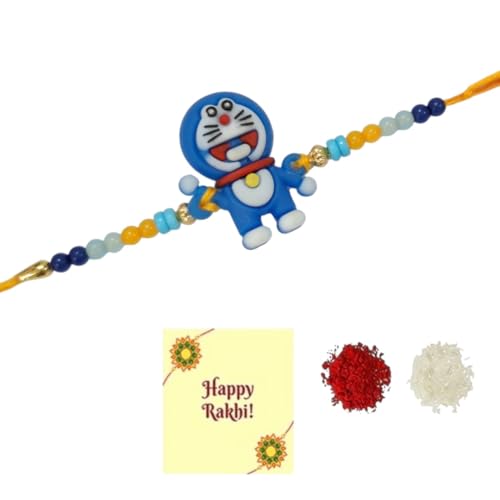 DMS RETAIL Doraemon rakhi for kids With Roli Tilak And Greetings Card