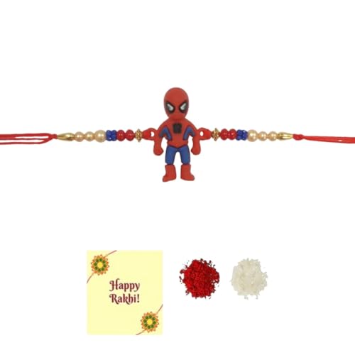 DMS RETAIL Cartoon Character Kids Spider Man Rakhi for Brother, Boys & Girls Best Rakhi Gift for Kids Rakhi (Multi)
