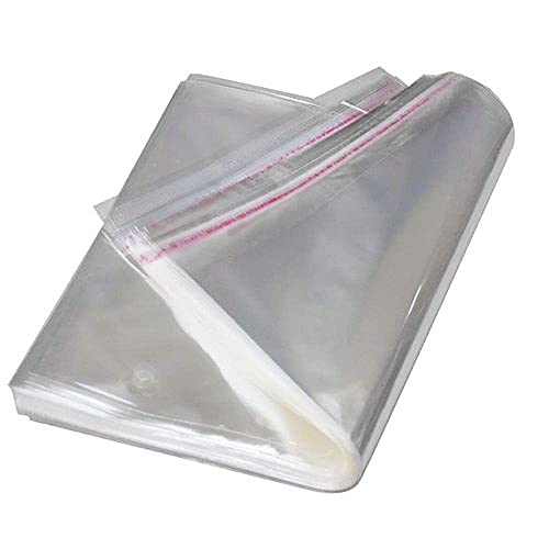 DMS RETAIL Clear Transparent Self Adhesive Resealable Plastic Pouch Bag Plastic polythene Clear Transparent bags BOPP Plastic pouch Bags Small To Large Size Pack Of 50 (16X20 Inches)