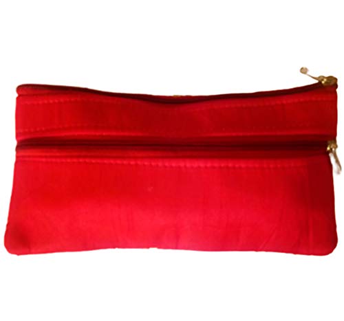 DMS RETAIL Rajasthani Silk Clutch Purse Return Gift Favour For Women (Red)