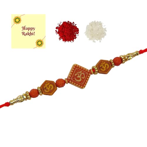 DMS RETAIL Set Of 6 Rakhi with Roli Chawal Pack Greetings Card - Rakhi for Brother, Bhaiya, Bhai