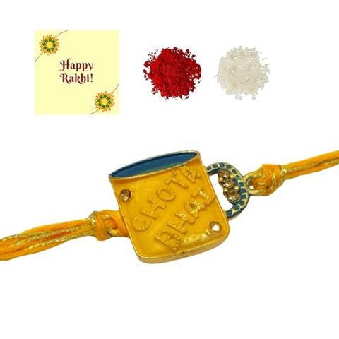 DMS RETAIL Chota Bhai Rakhi For Brother Swag Rakhi For Bhaiya With Roli Chawal And Greetings Card For Men