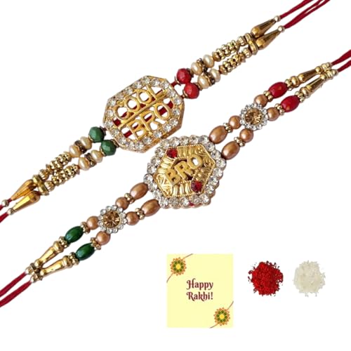 DMS RETAIL Designer Cool Bro Special Rakhi With Roli Tilak And And Greetings Card|Rakhi For Men Set Of 2