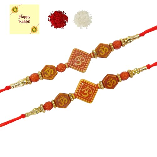 DMS RETAIL Set Of 6 Rakhi with Roli Chawal Pack Greetings Card - Rakhi for Brother, Bhaiya, Bhai