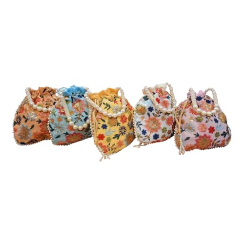 DMS RETAIL Potli Bags For Wedding Return Gifts For Women In Bulk, Ladies Return Gifts For Pooja Birthday Kitty Party Shagun Mehndi Sangeet Pack of (Pack of 3)
