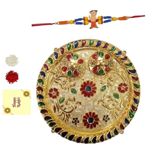 DMS RETAIL Mens Rakhi Combo Set of 1 Chota Bheem Rakhi with Pooja Thali and Roli Greetings Card for Bro/Brother/Bhaiya/Bhai/Rakshabandhan