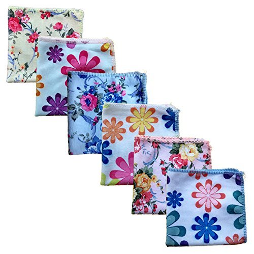 DMS RETAIL Kids Floral Printed Soft Handkerchiefs Handkerchief Napkin in super soft cotton Pack Of 40