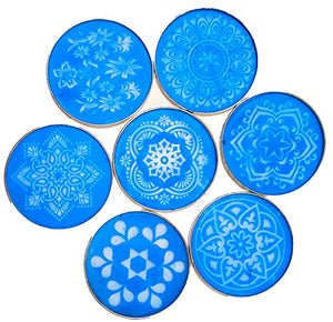 DMS RETAIL Multi Designer Rangoli Stencils Included Set of 5 Stencils, 9 Inches Round Diwali Decoration Home Decoration