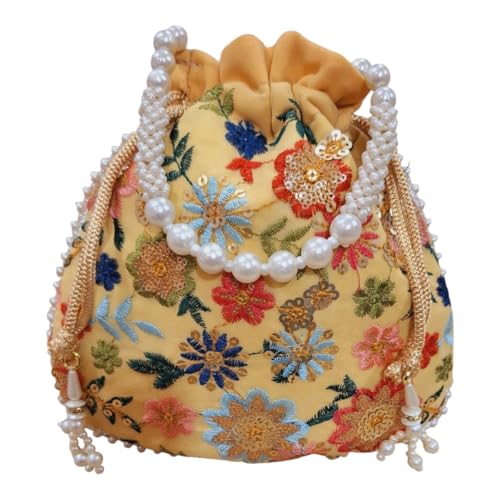 DMS RETAIL Potli Bags For Wedding Return Gifts For Women In Bulk, Ladies Return Gifts For Pooja Birthday Kitty Party Shagun Mehndi Sangeet Pack of (Pack of 3)