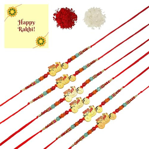 DMS RETAIL Bike Bro Bracelet Rakhi For Brother | | rakhi || rakhi set || rakhi for brother Festival Rakshabandhan Set Of 6