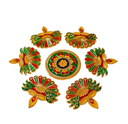 DMS RETAI Metal Diya Rangoli for Floor/Wall/Table Decoratiom