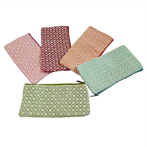 DMS RETAIL Embroidered Lucknowi Clutch Purse For Women Return Gift Favour Shagun Jardosh Purse For Ladies Pack Of (4)