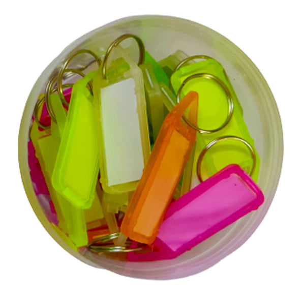 DMS RETAIL Multicolor Assorted Tag Label Multipurpose Writeable Name Key Tags Keychains Assorted Key Tag Label Multipurpose Keychain Keyring & with Name Labels (5)