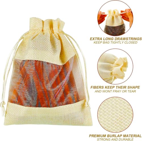 10x14 CM Natural Jute Potli Window Bag Gift Return Gifts Bags