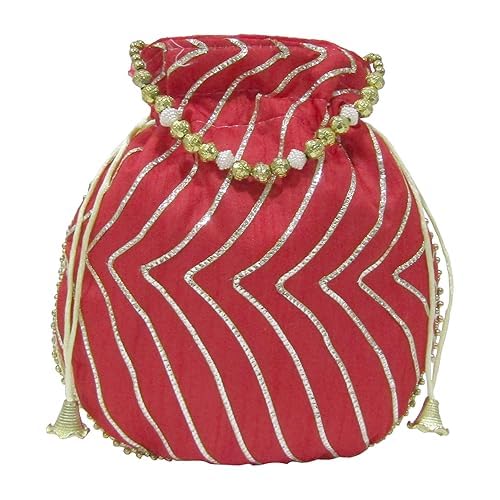 DMS RETAIL Potli Bags For Wedding Return Gifts For Women In Bulk, Ladies Return Gifts For Pooja Birthday Kitty Party Shagun Mehndi Sangeet Pack Of (Pack Of 12)