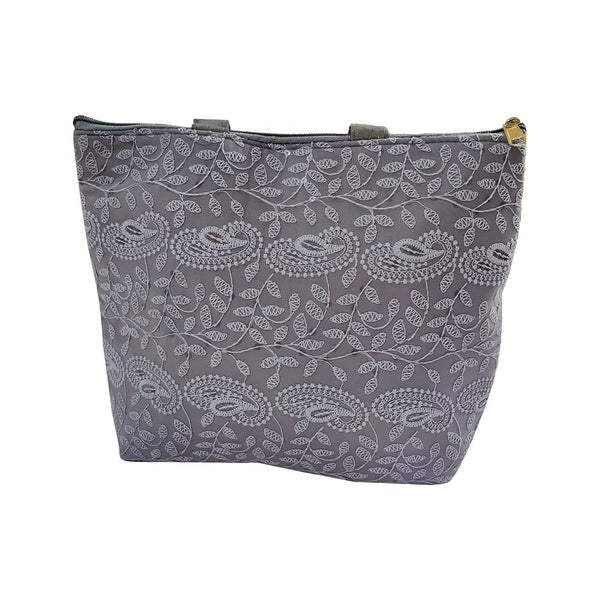 DMS RETAIL Lucknowi Traditional Purse For Women|Ladoes Purse With Handle |Embroidered Purse (Grey)