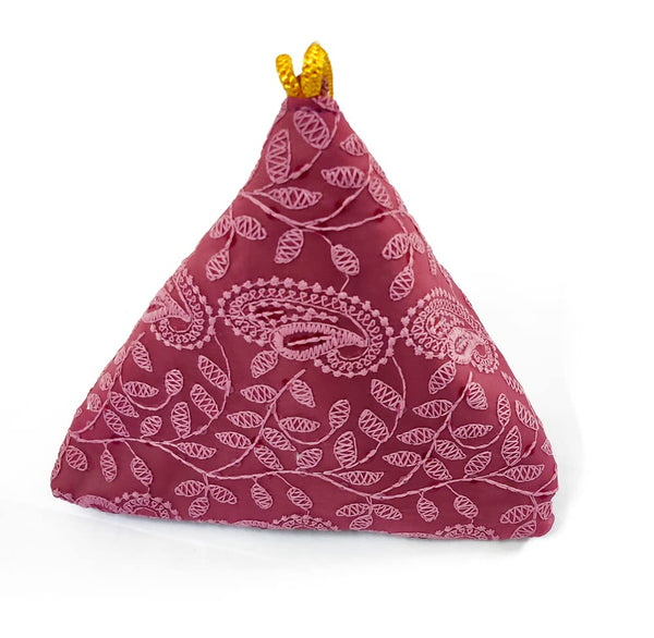DMS RETAIL Lucknowi Chikankari Embroidered Potli Bags in Samosa Shape Potli Bags for Ladies (Magenta)