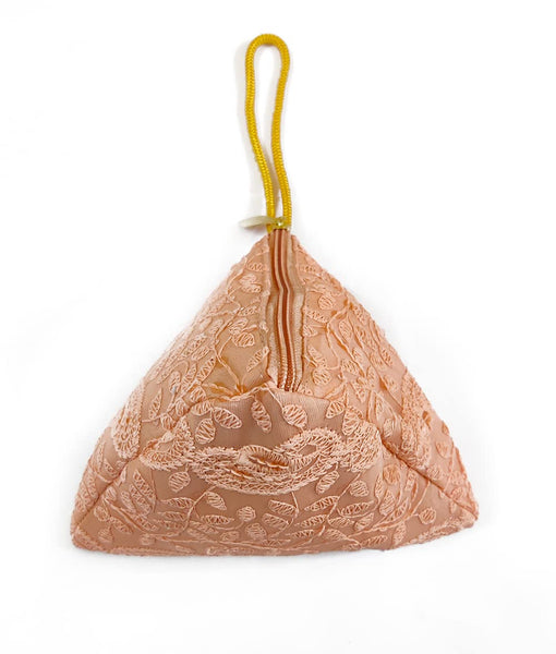 DMS RETAIL Lucknowi Embroidered Potli Bags in Samosa Shape Potli Pouches, Return Gifts for Women, Shagun Potli Purse for Gifting, Potli Bags for Ladies (Peach)