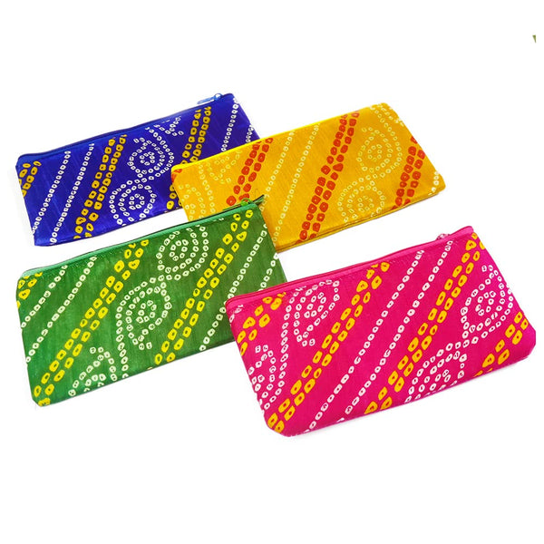 DMS RETAIL Traditional Bandhni Printed Purse for Women,Pouches For Return Favour,Clutch Purse For Wome Pack of (6)