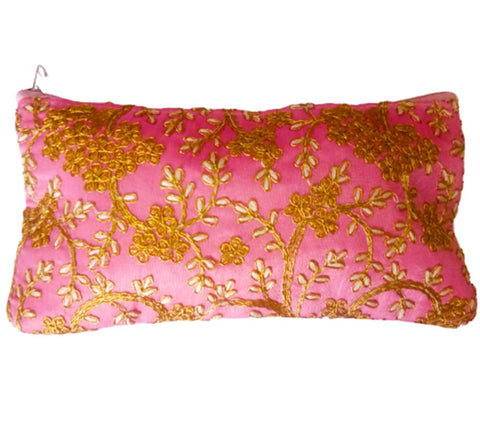 DMS RETAIL Rajasthani Silk Clutch Purse Return Gift Favour For Women (Pink)