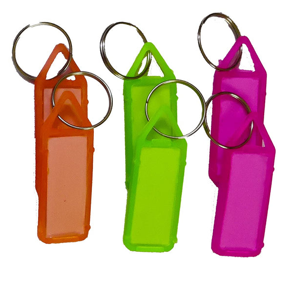 DMS RETAIL Multicolor Assorted Tag Label Multipurpose Writeable Name Key Tags Keychains Assorted Key Tag Label Multipurpose Keychain Keyring & with Name Labels (5)