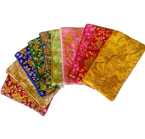 DMS RETAIL Embroidered Daily Use Clutch Purse For Women Return Gift Favour For Women (Pack Of 7 Bag)