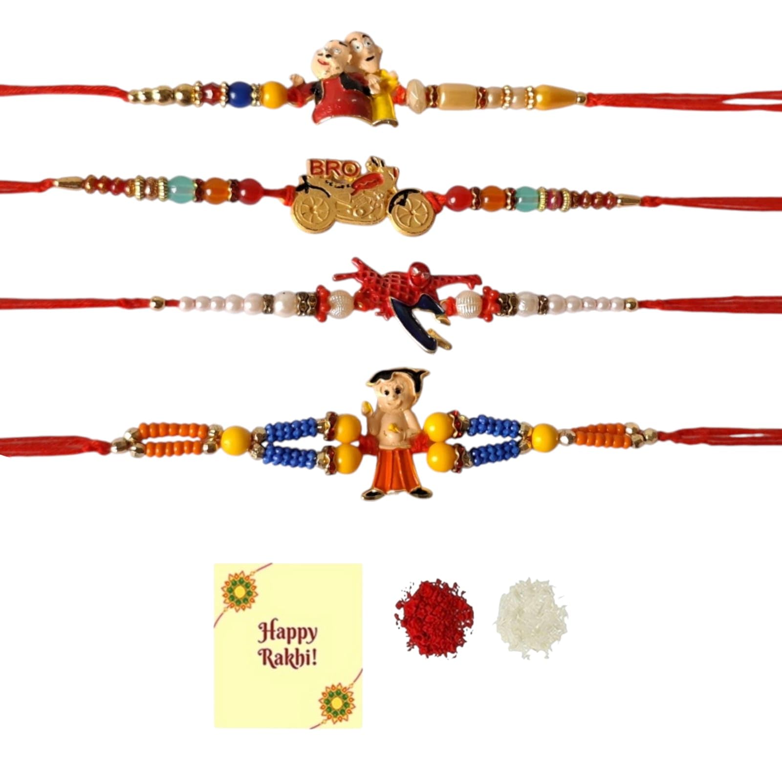 Set Of 4 Different Character Cartoon Rakhi | DMS Retail