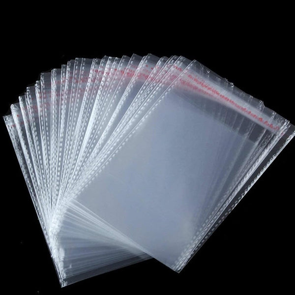 DMS RETAIL Plastic polythene Clear Transparent bags small size Self Adhesive BOPP Resealable Plastic pouch Bags for jwellery packaging 3X4 Inches Pack Of (50)
