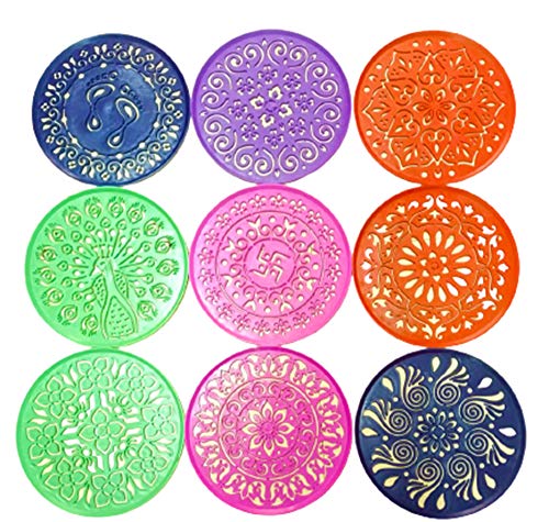 DMS RETAIL Circle Rangoli Making Stencils Multi Design Colorful