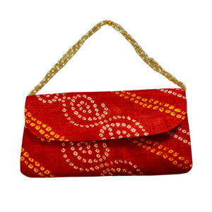 DMS RETAIL Jaipuri Bandhej Bandhnu Purse Women handbag Shagun Pouch Return Gifts|Return Gift Purse For Women (Red)