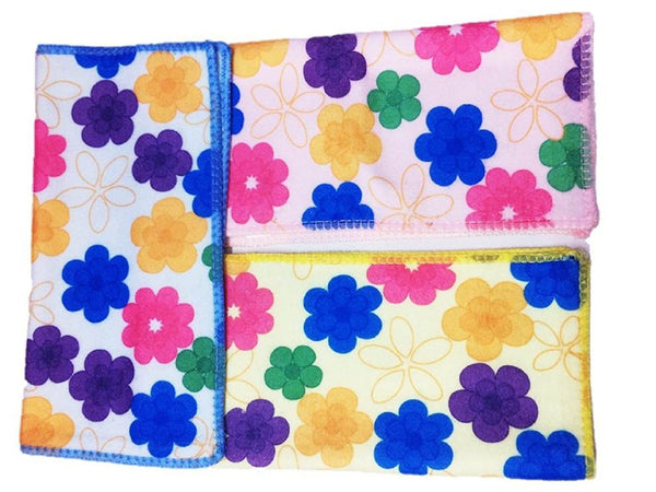 DMS RETAIL Kids Floral Printed Soft Handkerchiefs Handkerchief Napkin in super soft cotton Pack Of 40