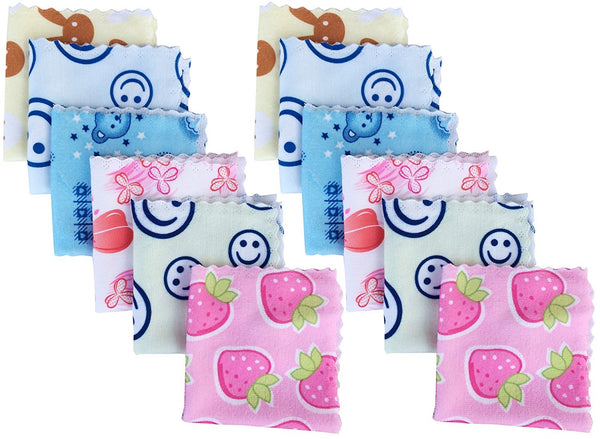 DMS RETAIL Kids Floral Printed Soft Handkerchiefs Handkerchief Napkin in super soft cotton Pack Of 40