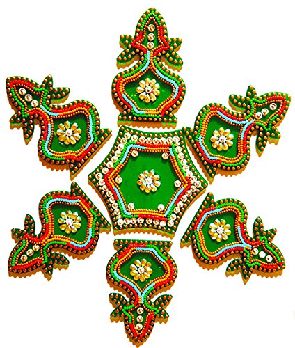 Attractive Acrylic Stone and Pearl Kundan Rangoli - Multiple Design can be Done dmsretail