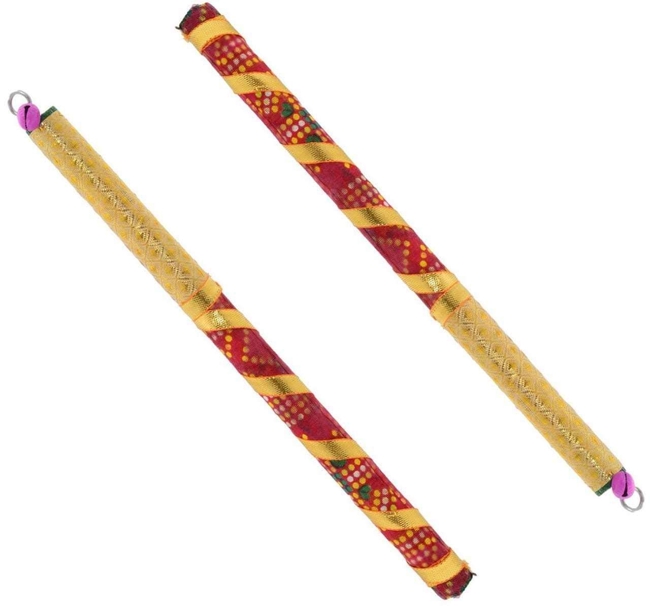 Bandhni Decorated Wooden Garba Sticks for Navratri Celebration dmsretail