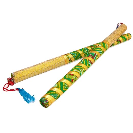 Bandhni Decorated Wooden Garba Sticks for Navratri Celebration dmsretail