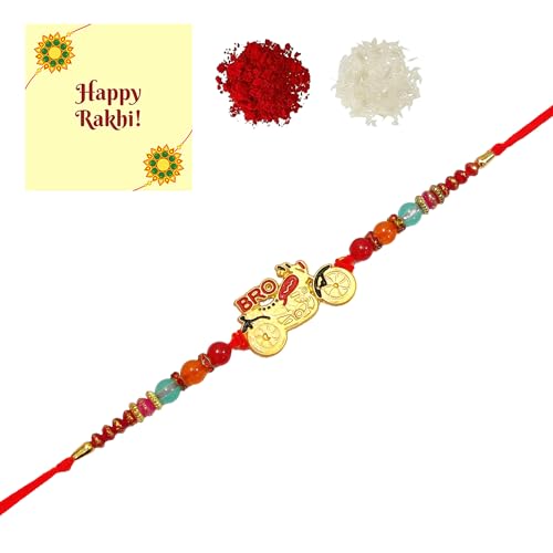 DMS RETAIL Bike Bro Bracelet Rakhi For Brother | | rakhi || rakhi set || rakhi for brother Festival Rakshabandhan Set Of 6 dmsretail