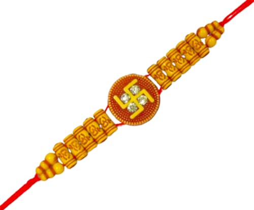 DMS RETAIL Bracelet Rakhi For Brother With Roli Chawal And Greetings Card For Men Dora Rakhi For Rakshabandhan Swastik Rakhi dmsretail