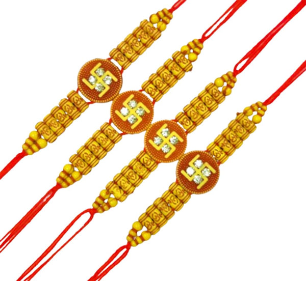 DMS RETAIL Combo of 4 Dora Rakhi Set for Men with Roli Chawal Best Wishes Greeting Card–Raksha Bandhan rakhi for Brother With Roli Chawal | Rakhi for Bhai Bro dmsretail